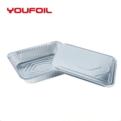comprar Bandeja descartável segura do meio tamanho do recipiente da folha de alumínio da micro-ondas com tampa online manufacture