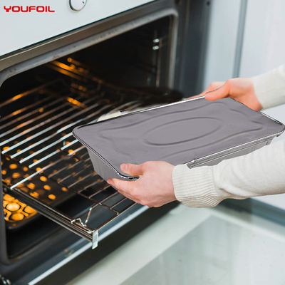 comprar Recipiente descartável da folha de alumínio do piquenique com a tampa para Feezer Oven Microwave online manufacture