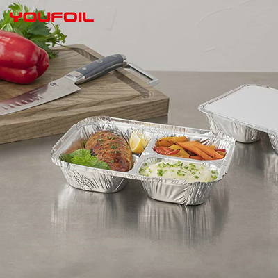 comprar Leve embora a bandeja descartável da folha de alumínio dos compartimentos múltiplos online manufacture