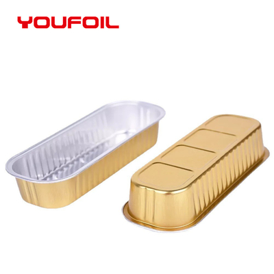 comprar O OEM reciclou a bandeja de alumínio da tira do ouro do recipiente de alimento da folha de alumínio online manufacture