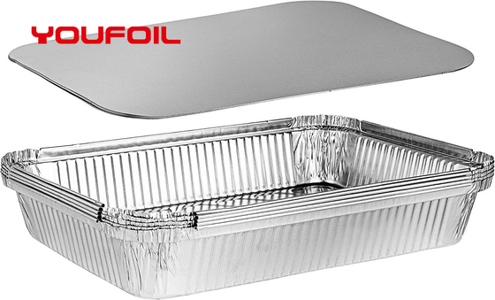 comprar Grande recipiente de alimento da folha de alumínio do assado com tampas claras online manufacture