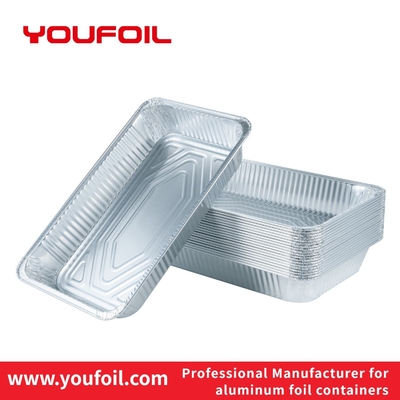 comprar Recipiente de comida de folha de alumínio retangular para churrasco com tampas transparentes online manufacture