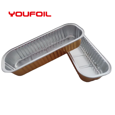 comprar Recipiente retangular material reciclado da folha de alumínio para o bolo da tira do cozimento do alimento online manufacture