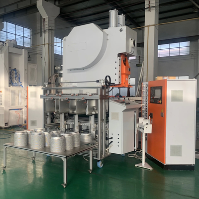 comprar Linha de produção de recipientes de folha de alumínio totalmente automática de 19,8 kW 12000pcs/hora para aço bruto online manufacture