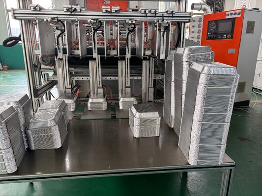 comprar LK-T80 Forma redonda 8011 Alumínio folha de alimento recipiente Máquina de fazer cor de prata online manufacture