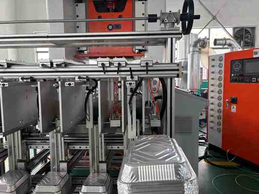 comprar LK-T80 OEM Logo Rectangular Alumínio Folha de Alimento Container Machine Making para levar para fora máquina de embalagem de fast food online manufacture