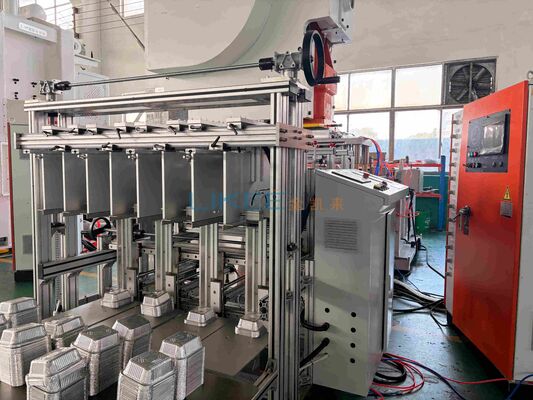 comprar Máquina de fabricação de recipientes de folha de alumínio de 63 toneladas com suporte pós-venda 24/7 e produção de 9000-12000 unidades/hora Fabricação em linha