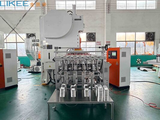 comprar Máquina Descartável de Recipientes de Alumínio com Molde de 3 Cavidades e 35-70 Ciclos por Minuto em Estrutura em C Fabricação em linha