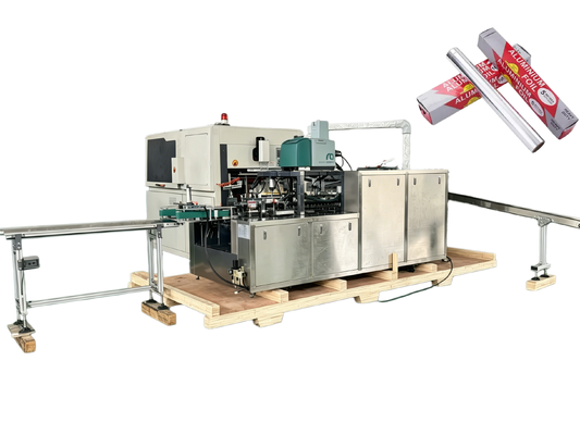 comprar Máquina automática de embalagem de papel alumínio em rolos pequenos 30-60 caixas/min. Fabricação em linha