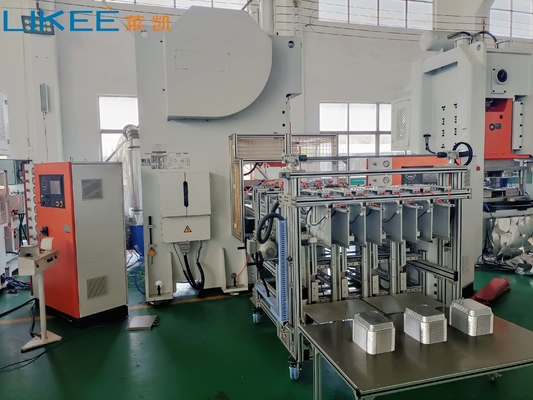Mitsubishi PLC Control 12000pcs/hr Capacidade de produção Máquina de fabricação de recipientes de alimentos em folha de alumínio