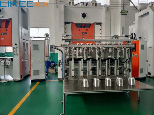 Máquina de fabricação de recipientes de alimentos de folha de alumínio de 12000 pcs/hora com motor Siemens 380V 50HZ