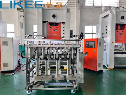 Máquina de recipientes de alimentos de papel de alumínio totalmente automática LIKEE T80 4 cavidades